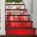 Autocollants d'Escalier Décoratifs Motif Boules Suspendues de Noël - Multicolore 100*18CM*6pcs