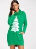 Raglan Sleeve Cowl Neck Christmas Sweatshirt Dress -  