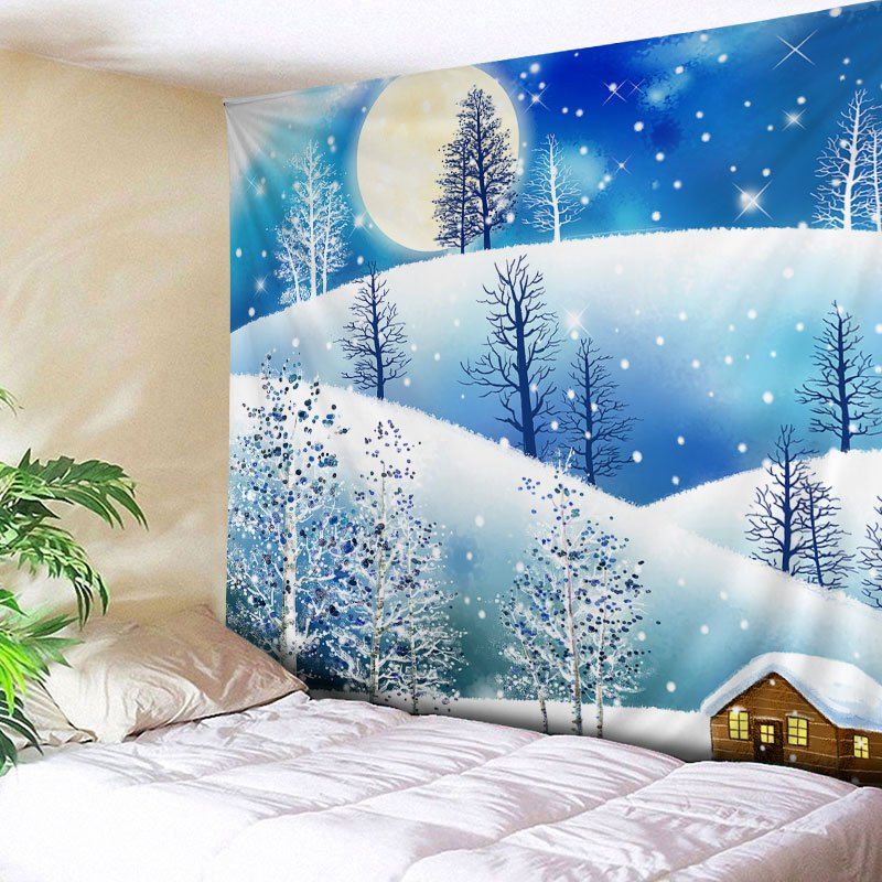 

Christmas Moon Night Print Tapestry Wall Hanging Art Decoration, Colormix