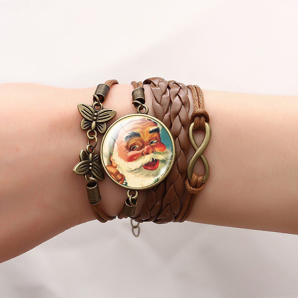 

Butterfly Christmas Santa Infinite Braid Bracelet, Pattern f