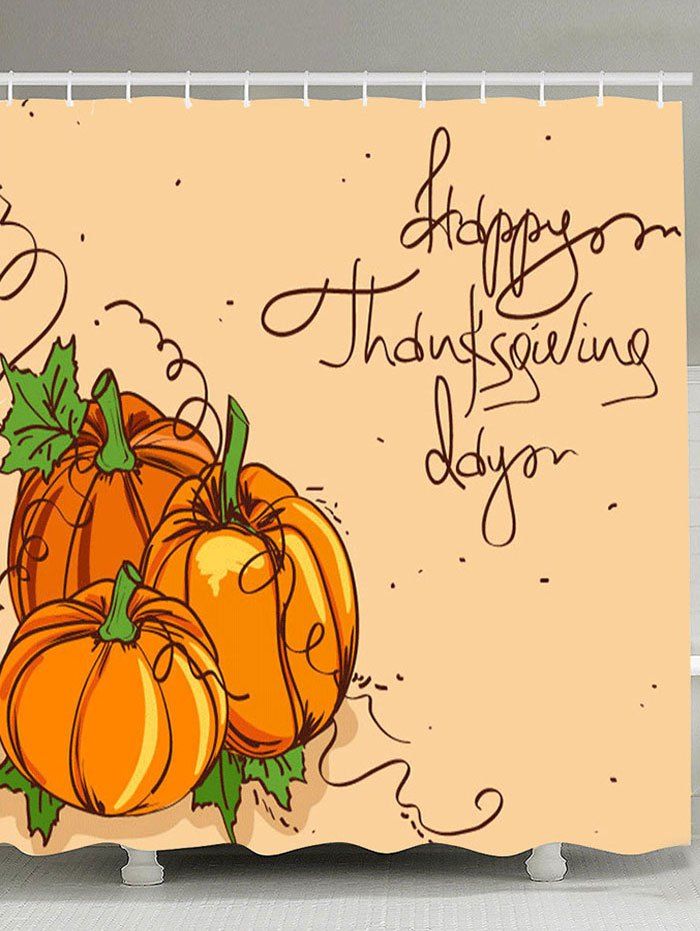 

Thanks Giving Day Pumpkin Patterned Bath Curtain, Earthy