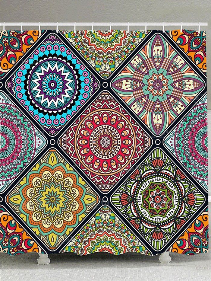 

Bohemia Patterned Bathroom Shower Curtain, Colorful