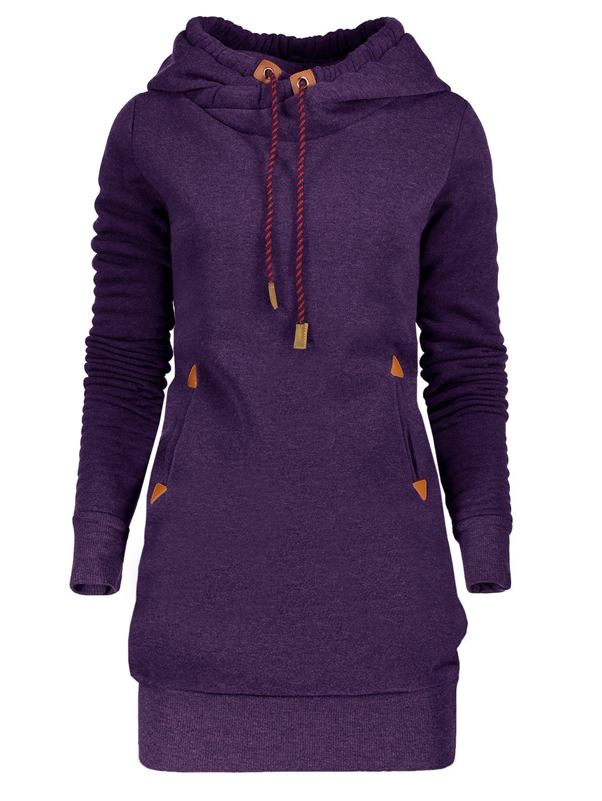 

Drawstring Tunic Hoodie Dress with Pocket, Concord