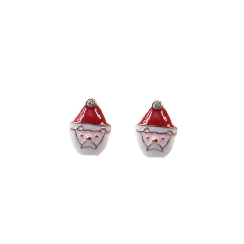 

Christmas Cute Santa Tiny Stud Earrings, Red