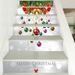 Autocollants Décoratifs d'Escalier Motif Cloches et Boules de Noël - Multicolore 100*18CM*6pcs