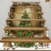 Autocollants Décoratifs d'Escalier Motif Sapin sur Fond de Bois - Multicolore 100*18CM*6pcs