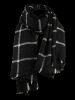 Vintage Checked Pattern Faux Wool Fringed Long Scarf -  