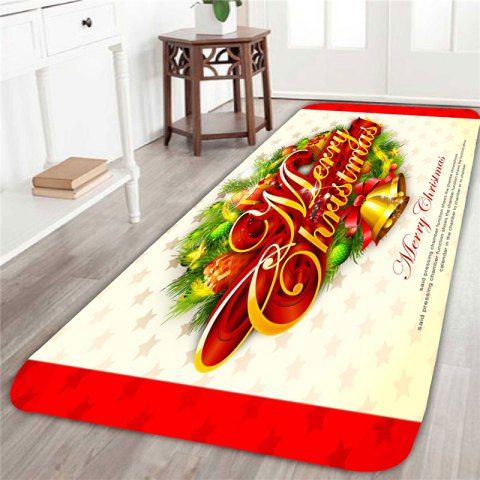 Yellow Red W16 Inch L47 Home Decor Merry Christmas Bells Home Decor Merry Christmas Bells Pattern Area Rug