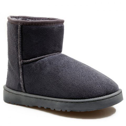 badge suede snow boots