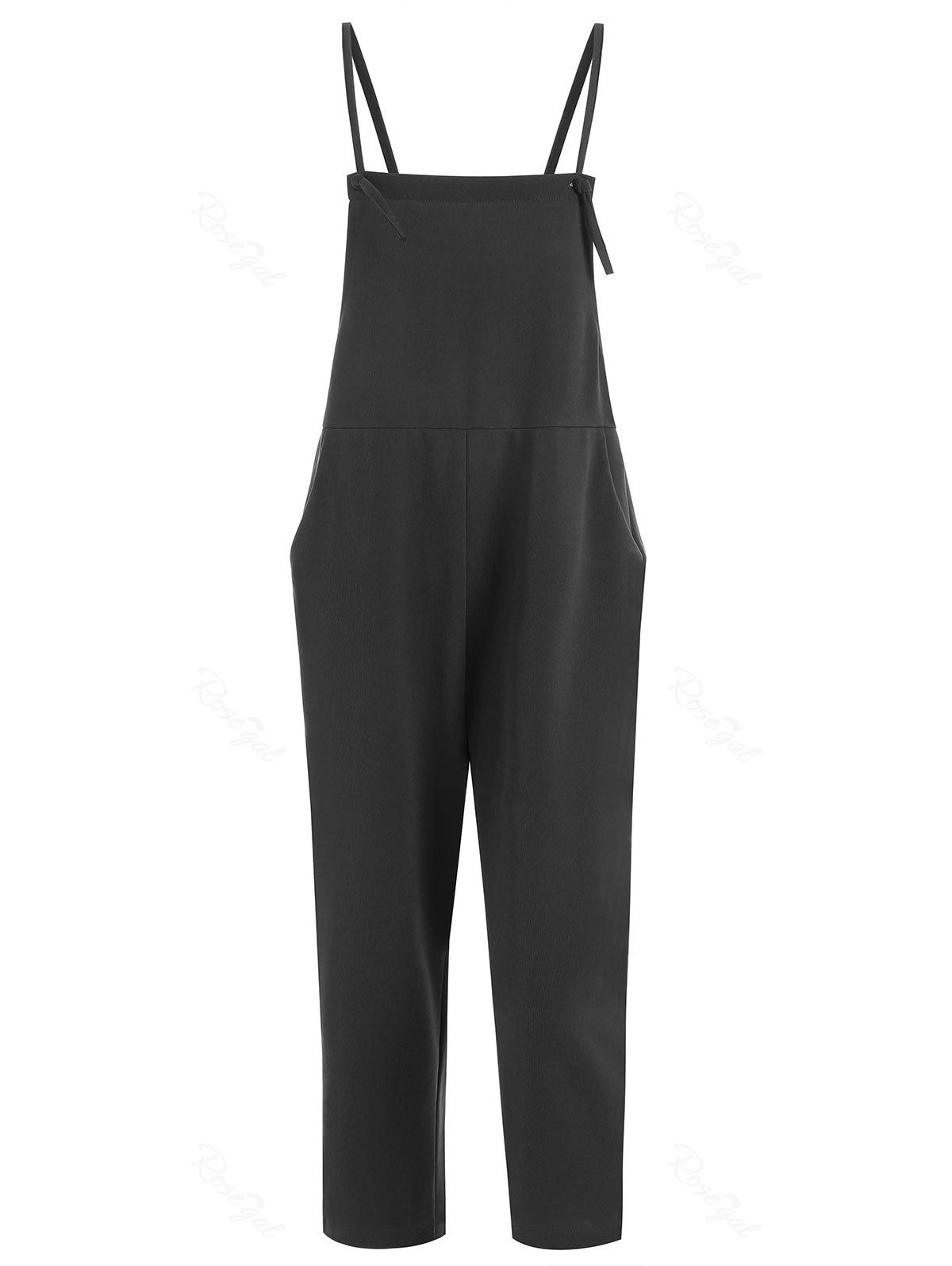 

Plus Size Overalls with Pocket, Black