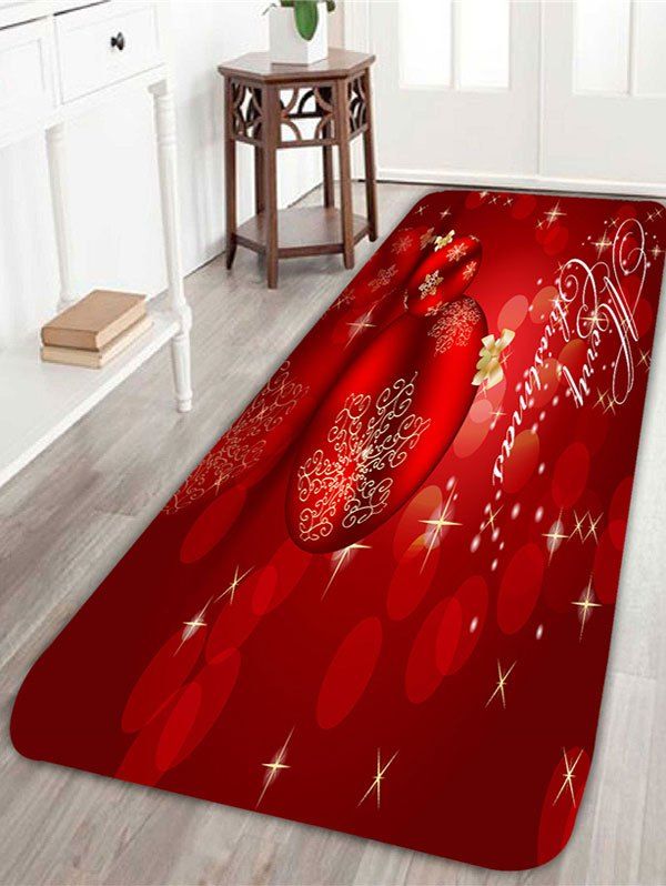 

Christmas Ball Pattern Indoor Area Rug, Red