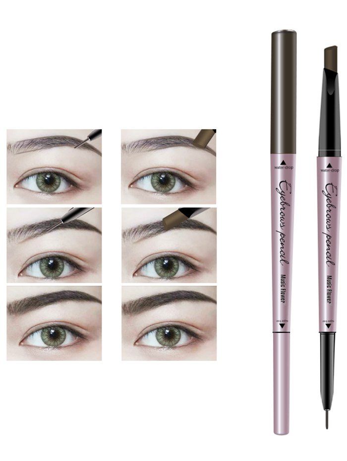 

24 Hours Long Lasting Waterproof Double Headed Eyebrown Pencil, Dark coffee