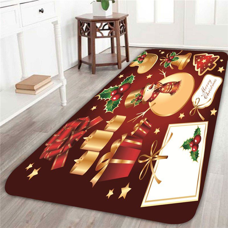 

Skidproof Snowman and Gift Pattern Rug, Colorful