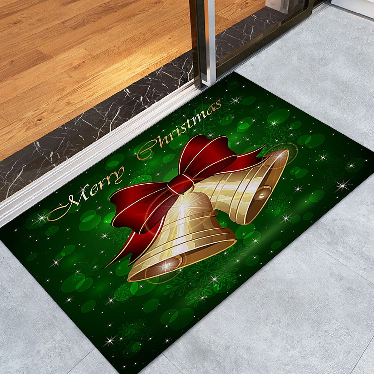 

Christmas Bells Letter Pattern Anti-skid Water Absorption Area Rug, Colormix