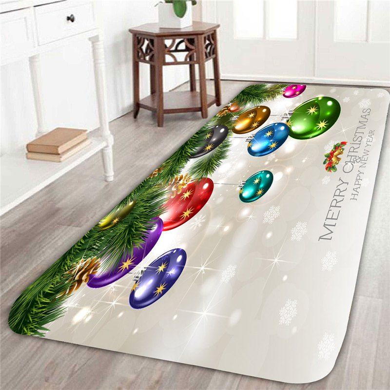 

Skidproof Colorful Christmas Ball Printed Rug
