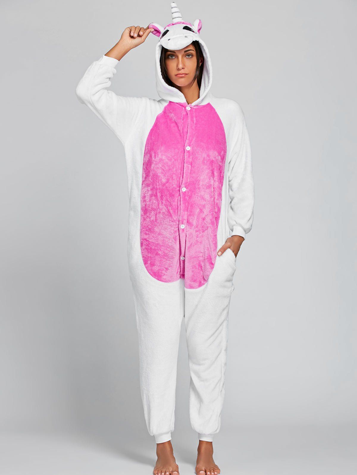 

Adult Cute Unicorn Animal Onesie Pajama, Pink