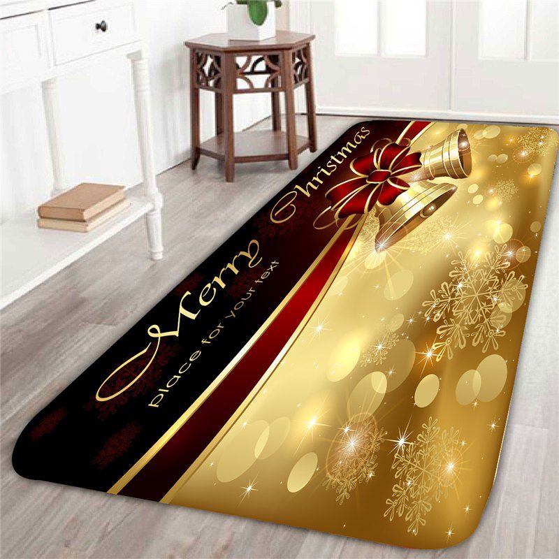 

Skidproof Christmas Bell Printed Rug, Golden