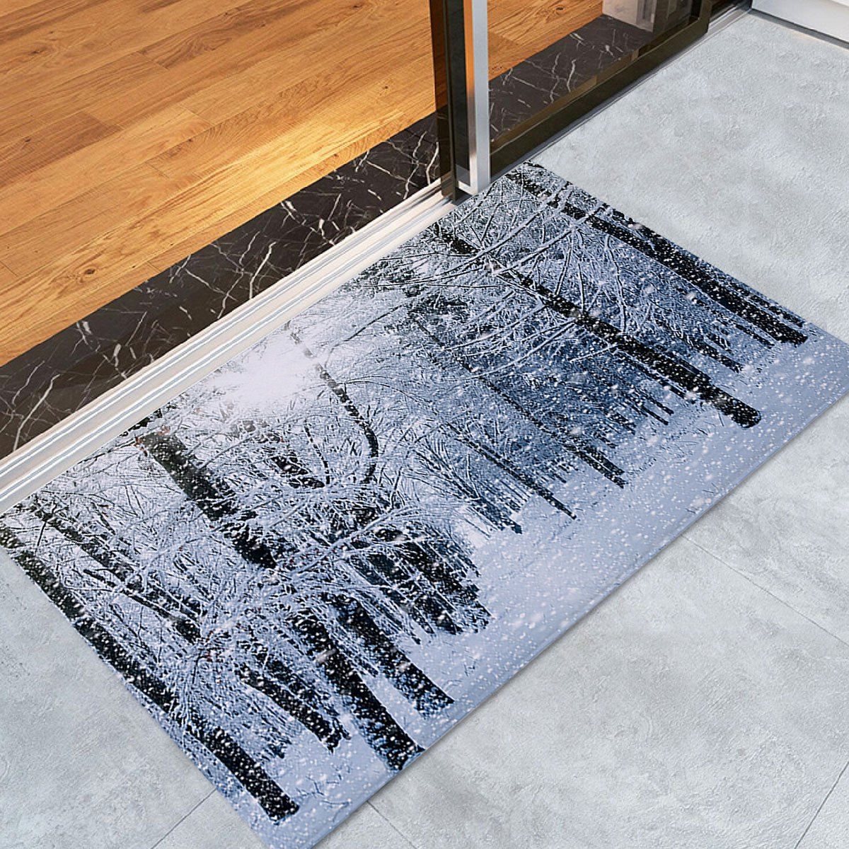 

Christmas Snow Forest Printed Skidproof Coral Fleece Bath Mat, Colormix