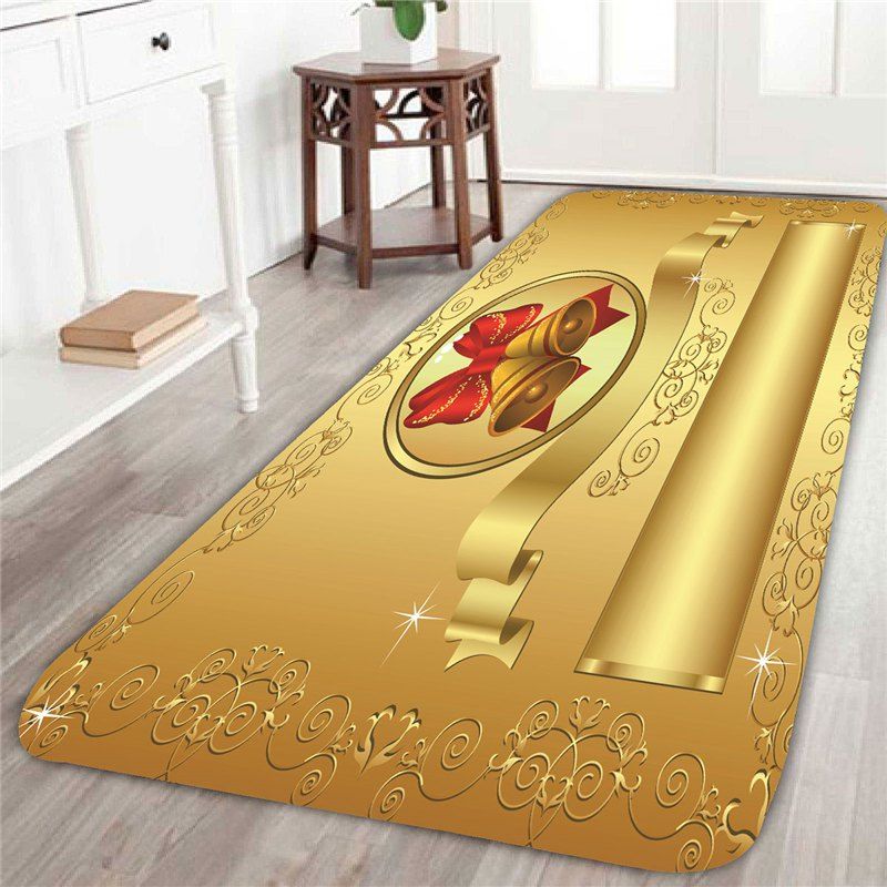 

Skidproof Golden Christmas Bell Pattern Rug