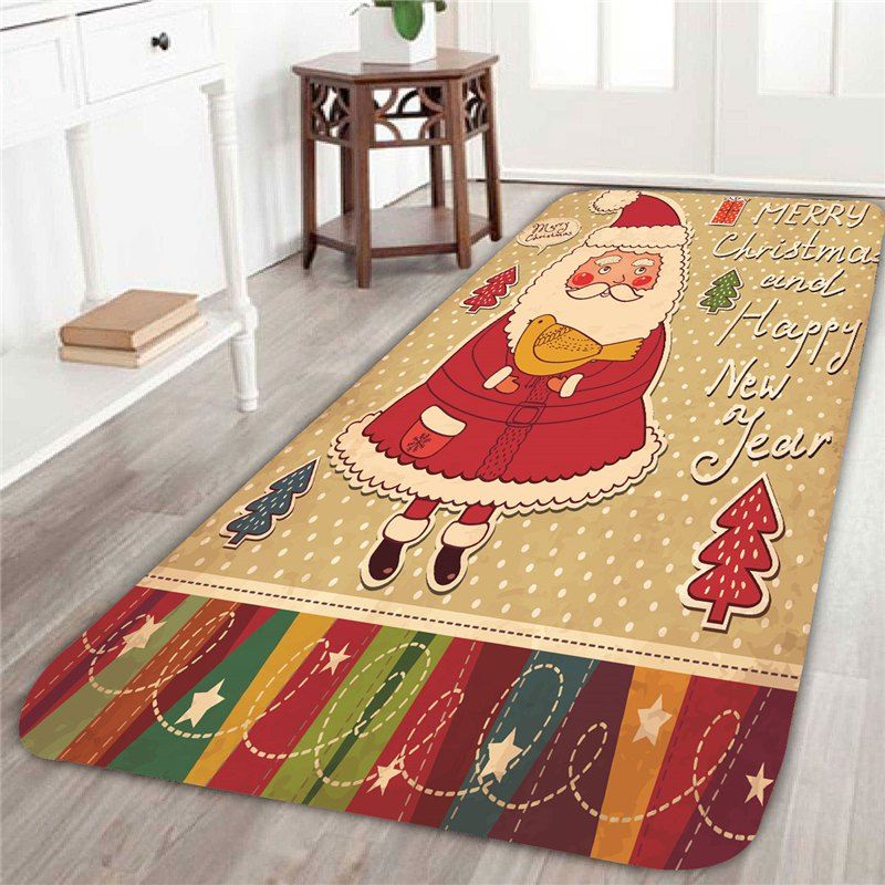 

Skidproof Father Christmas Pattern Rug, Colorful