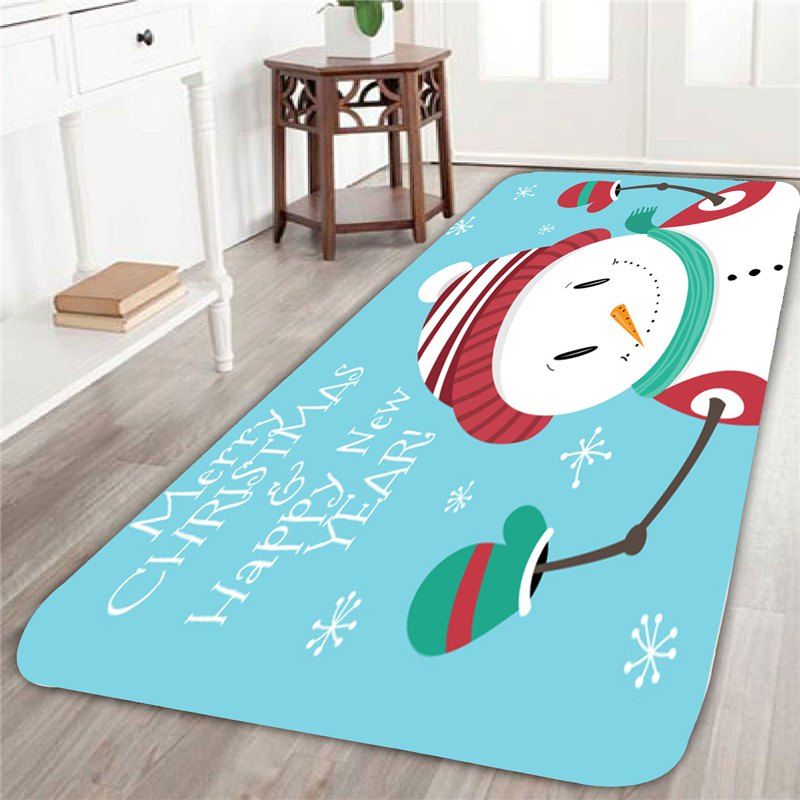 

Skidproof Cute Snowman Pattern Rug, Azure