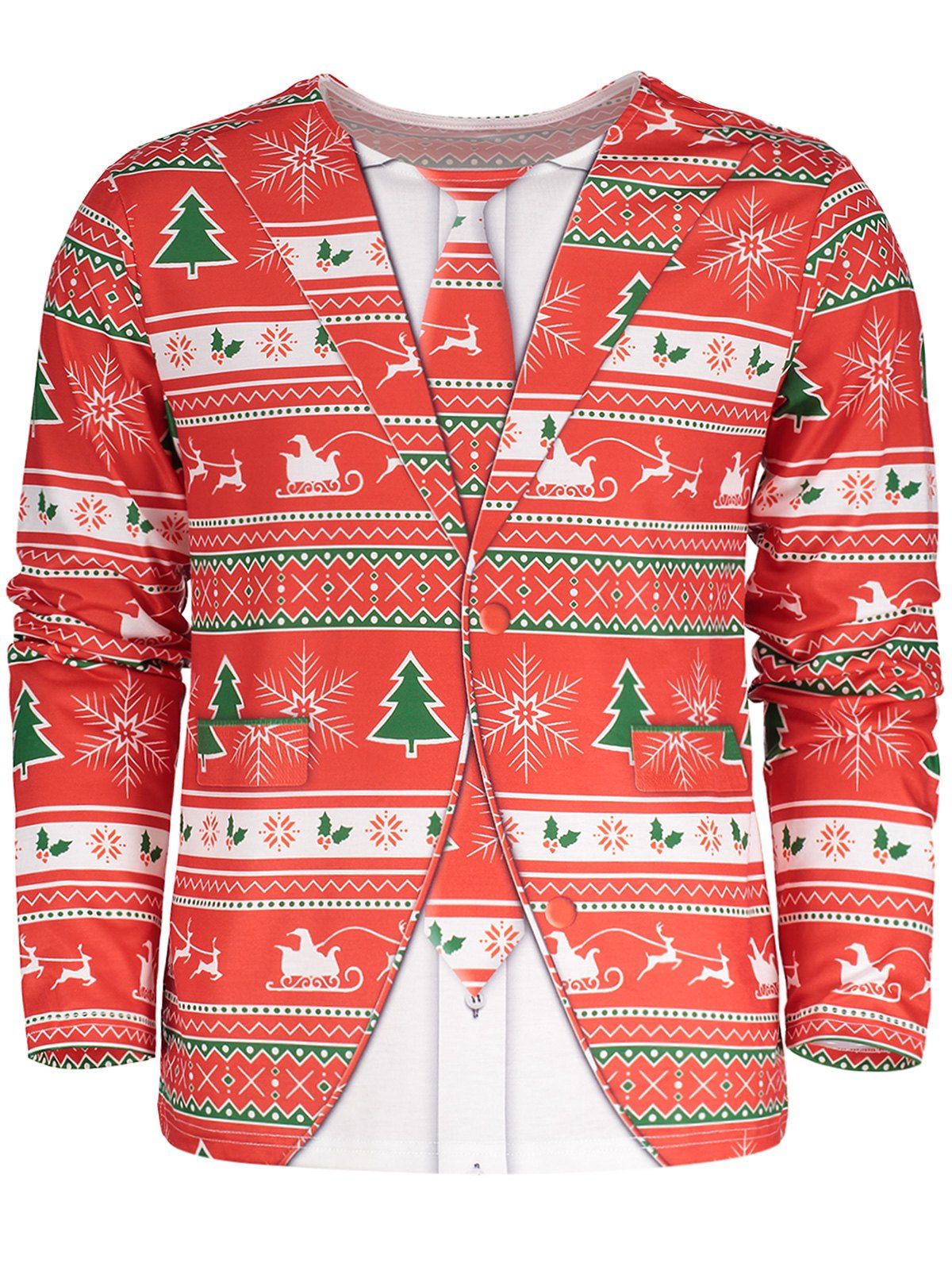 

Plus Size Christmas 3D Printed Tee, Red