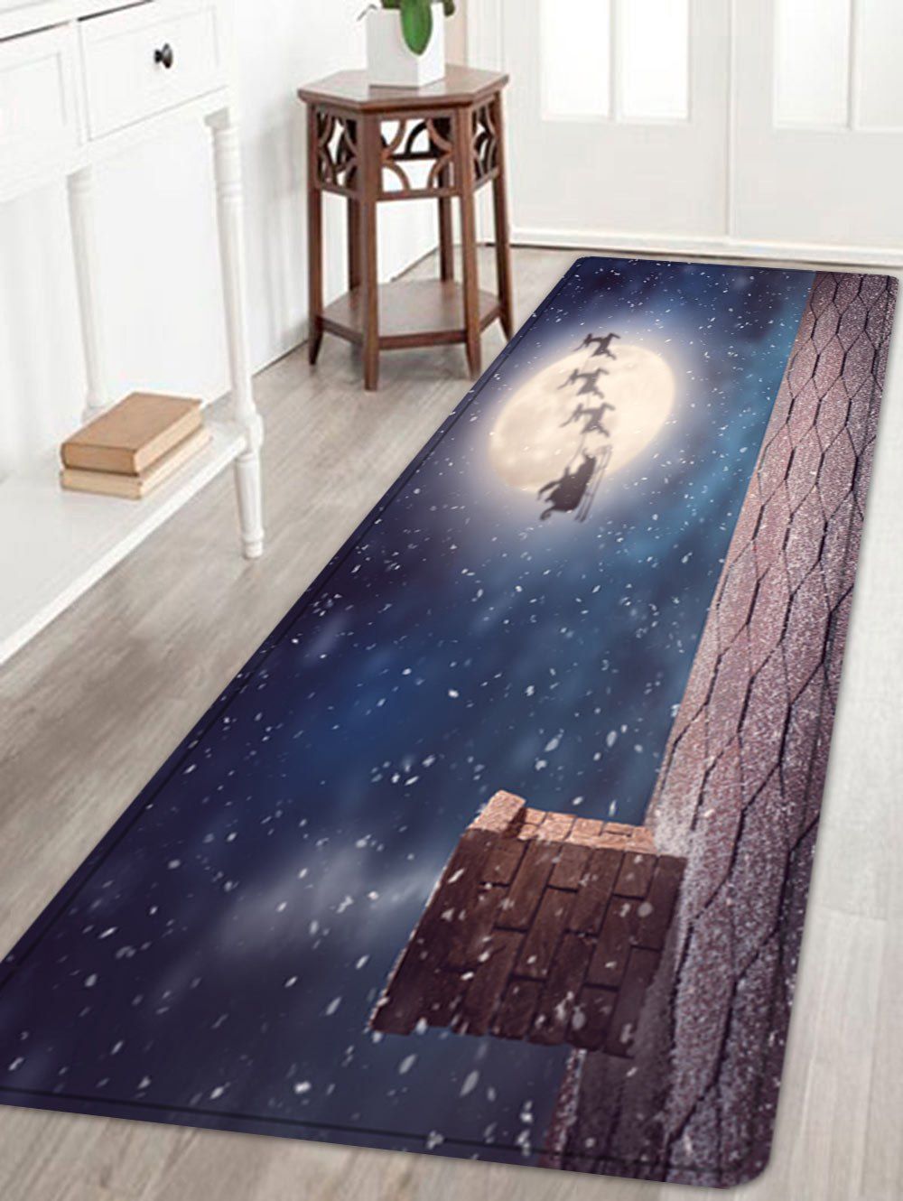 

Christmas Night Roof Pattern Anti-skid Water Absorption Area Rug, Colormix