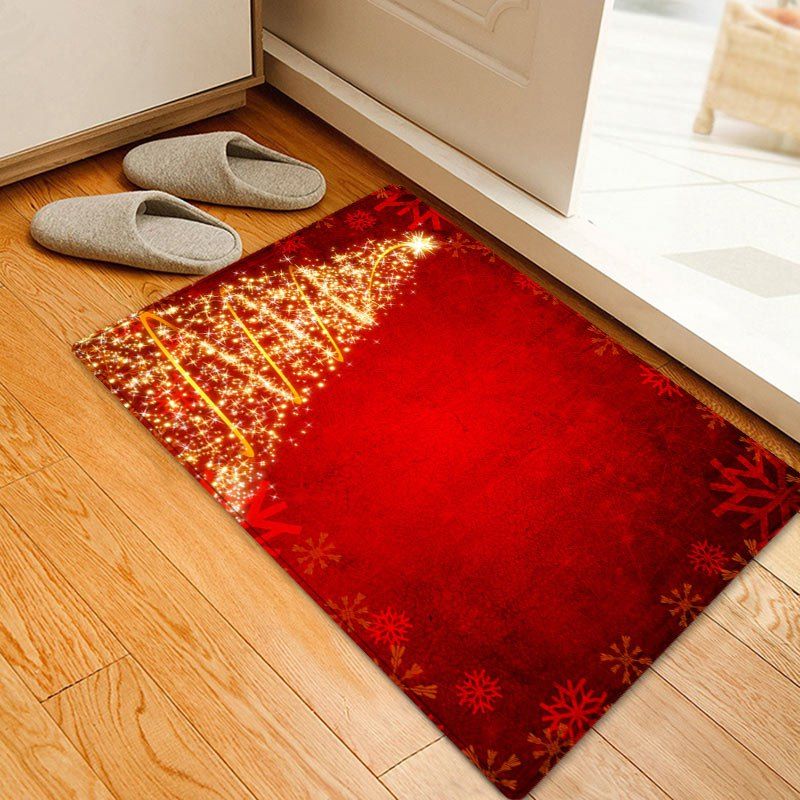 

Christmas Stars Tree Pattern Indoor Outdoor Area Rug, Red