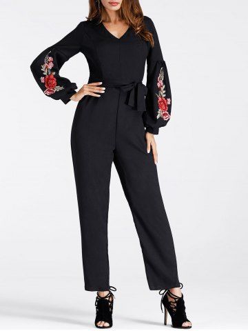 Best Puff Sleeve Embroidered Jumpsuit  