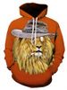 Sweat à Capuche Imprimé Lion avec Chapeau 3D - Multicolore XL