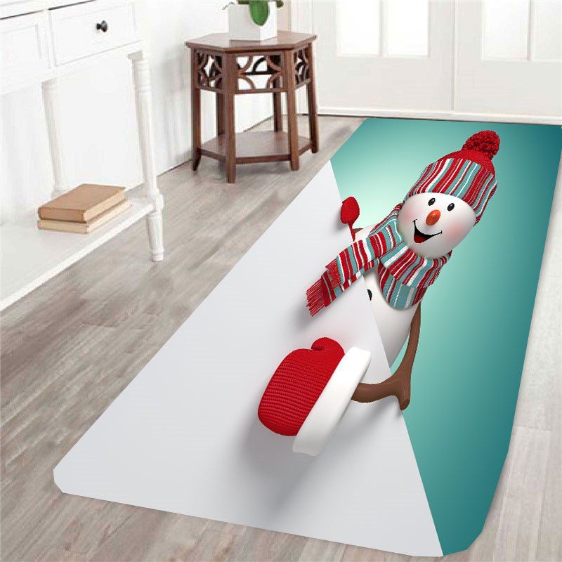 

Skidproof Red Hat Christmas Snowman Pattern Rug, Colormix