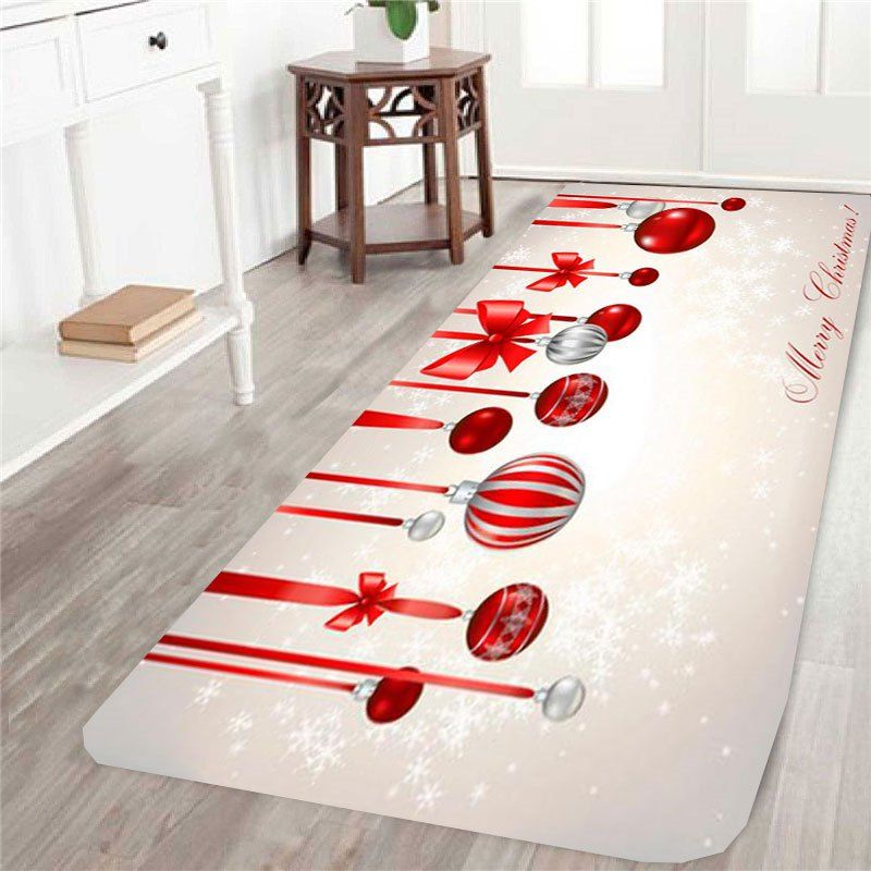 

Skidproof Christmas Ball Printed Rug, Colorful