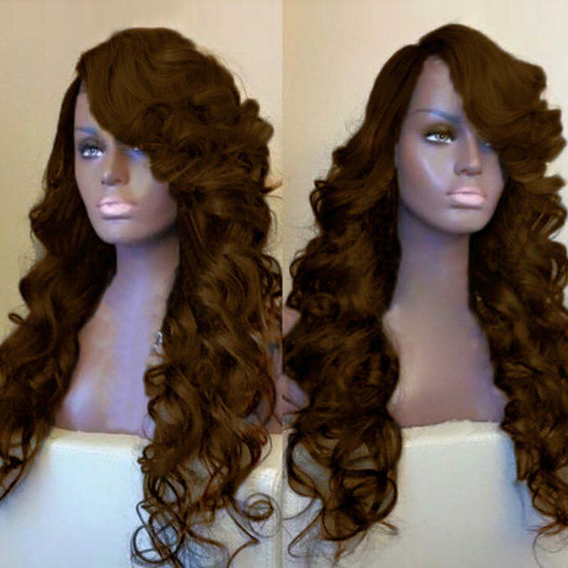 

Side Parting Fluffy Long Loose Wave Synthetic Wig, Brown