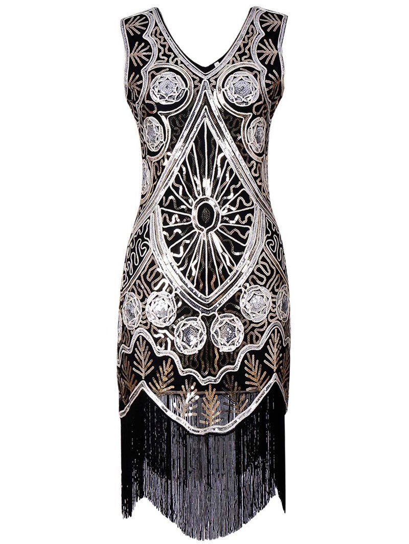 

Fringe Sequins Vintage Party Dress, Golden