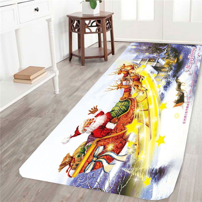 

Stars and Christmas Carriage Printed Antislip Rug, Colorful