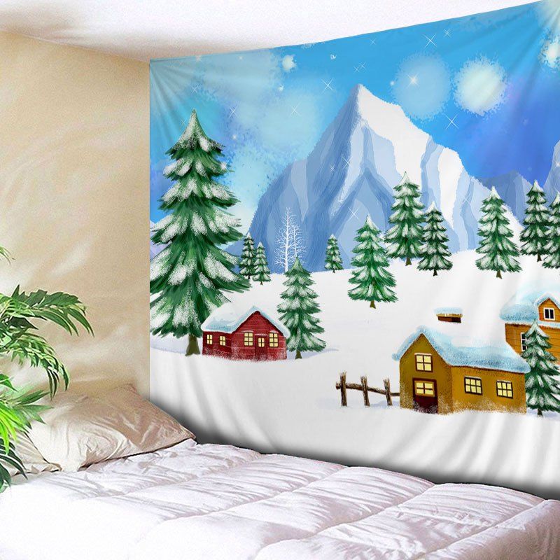 

Christmas Trees Houses Print Tapestry Wall Hanging Art Decoration, Colormix