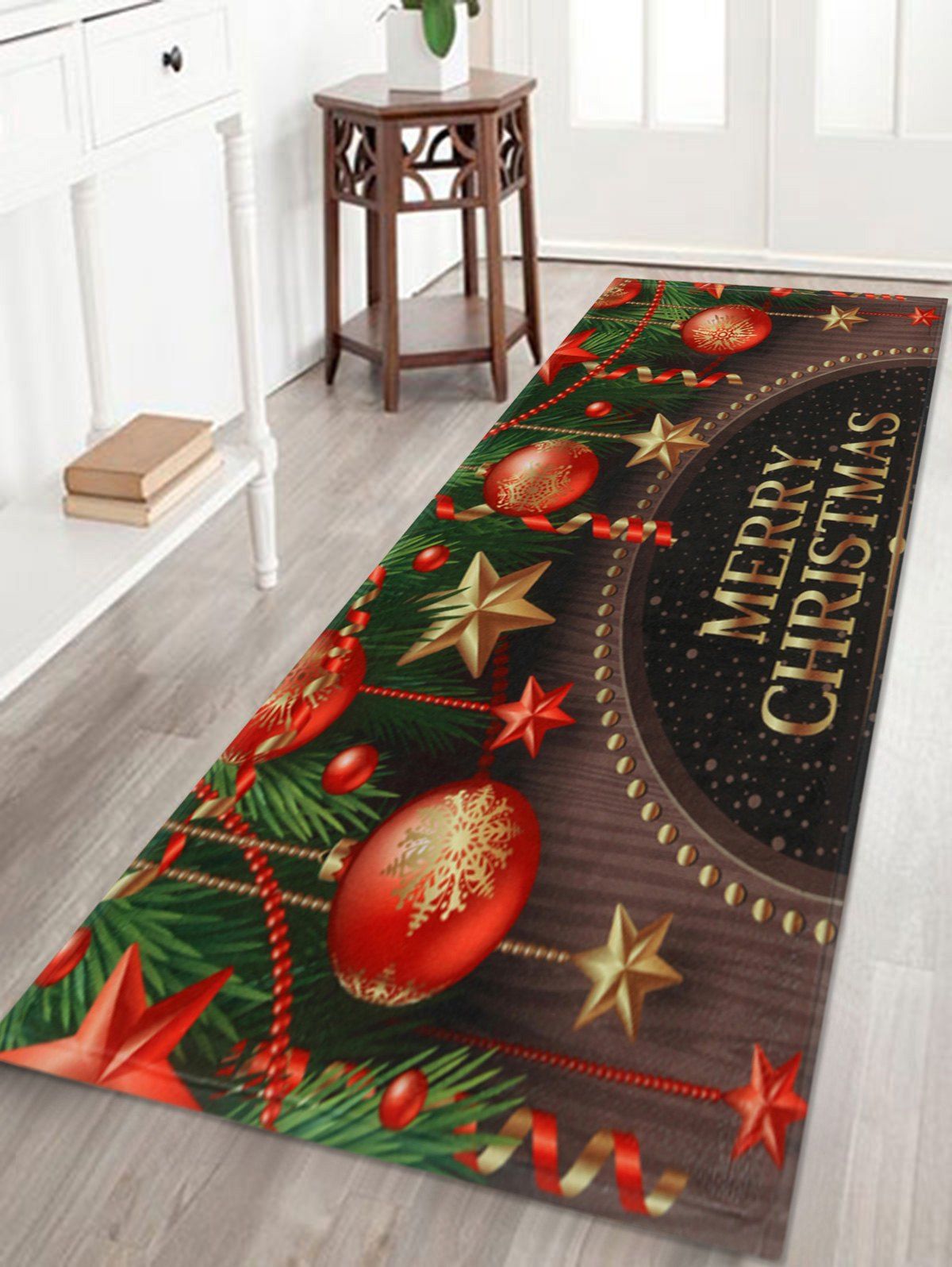 

Christmas Decorations Print Antiskid Coral Fleece Bath Mat, Colormix