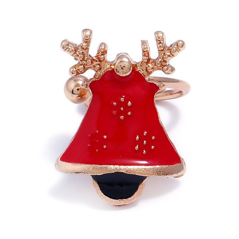 

ONE PIECE Christmas Bell Deer Ear Cuff, Red