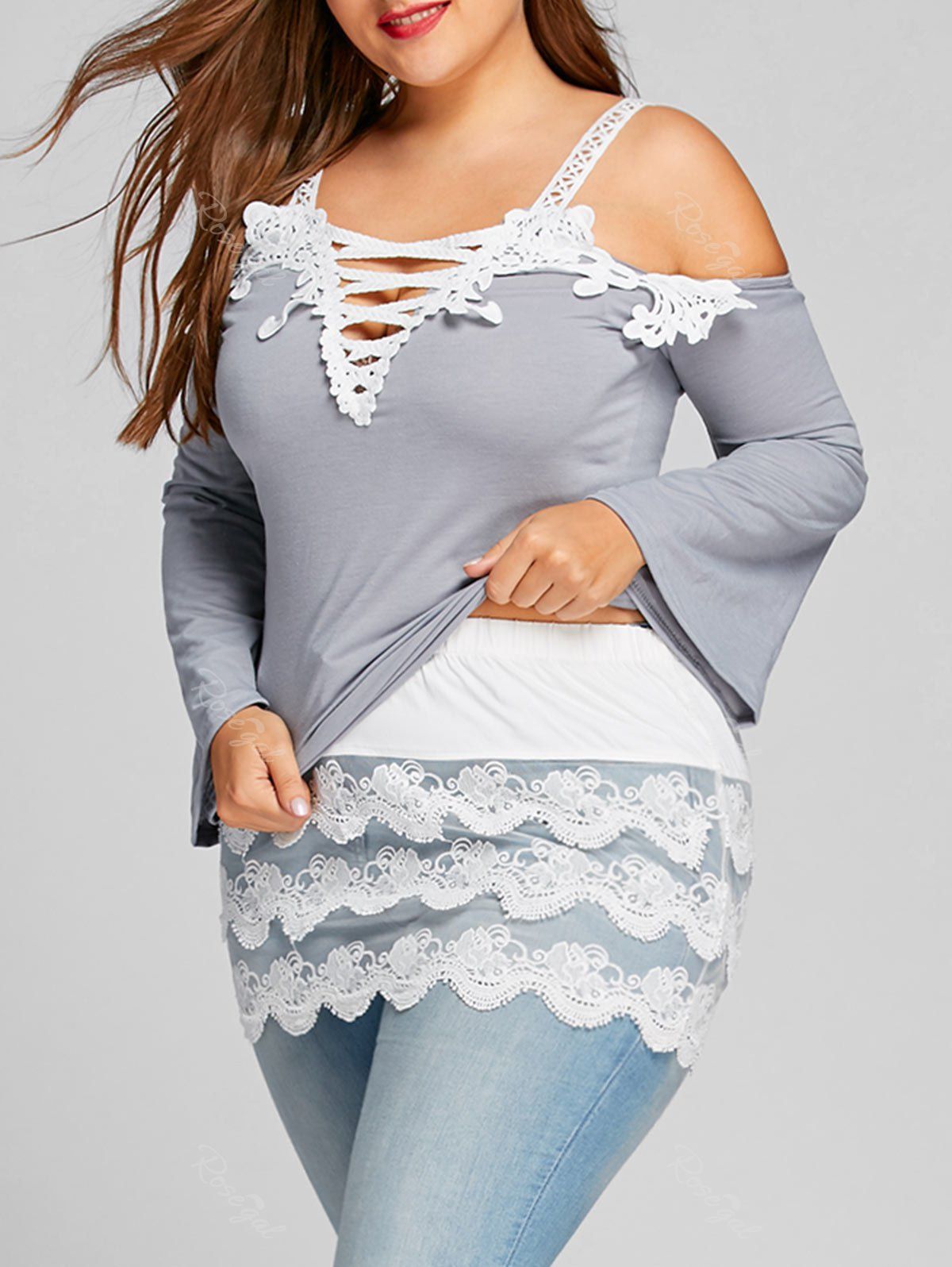 

Plus Size Layered Scalloped Lace Extender Mini Skirt, White