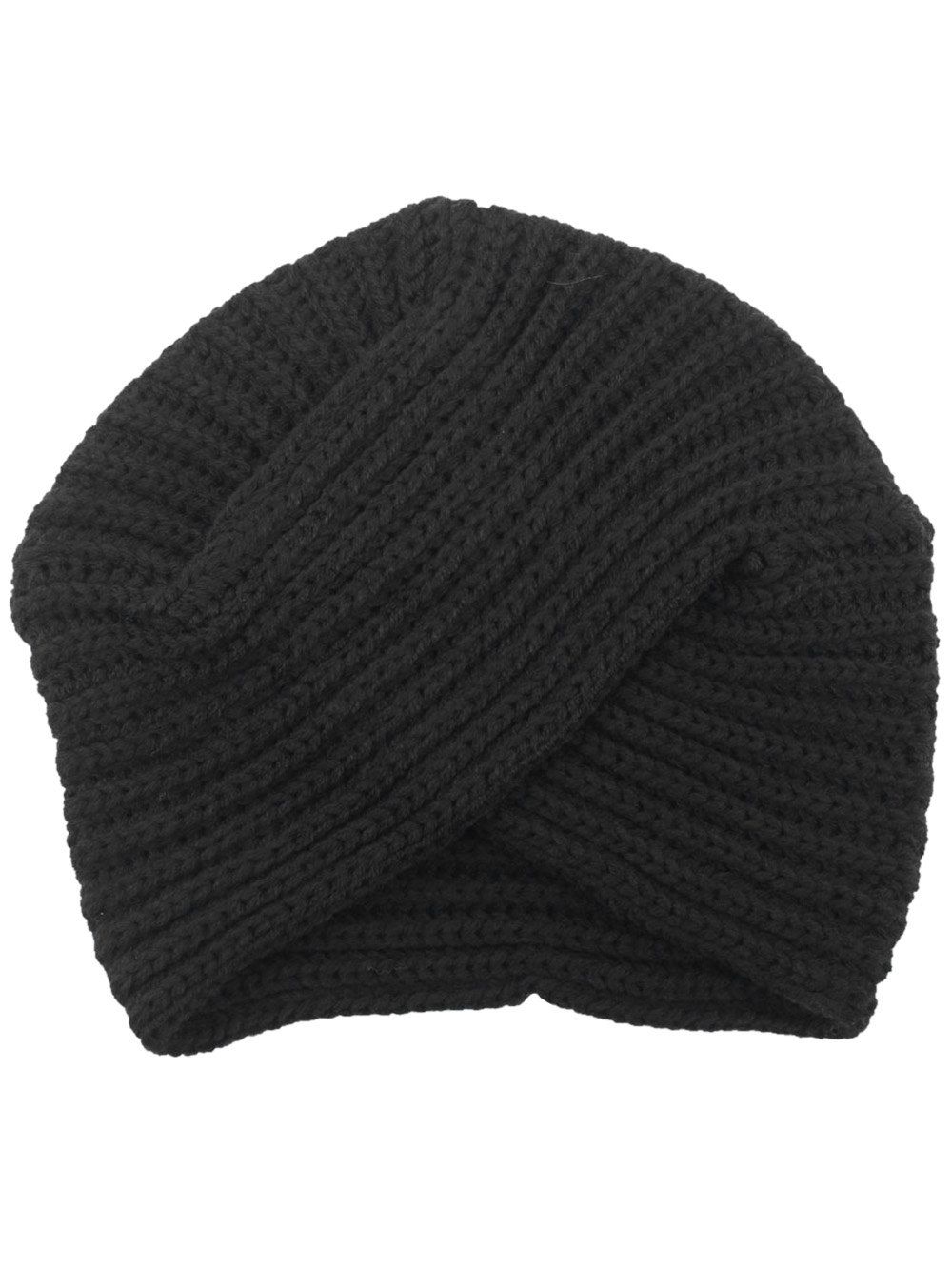 

Vintage Boho Style Overlapping Crochet Knitted Beanie, Black