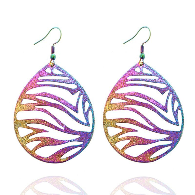 

Metal Teardrop Hook Drop Earrings, Colormix