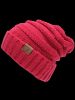 Outdoor CC Label Decorated Flanging Knitted Beanie -  