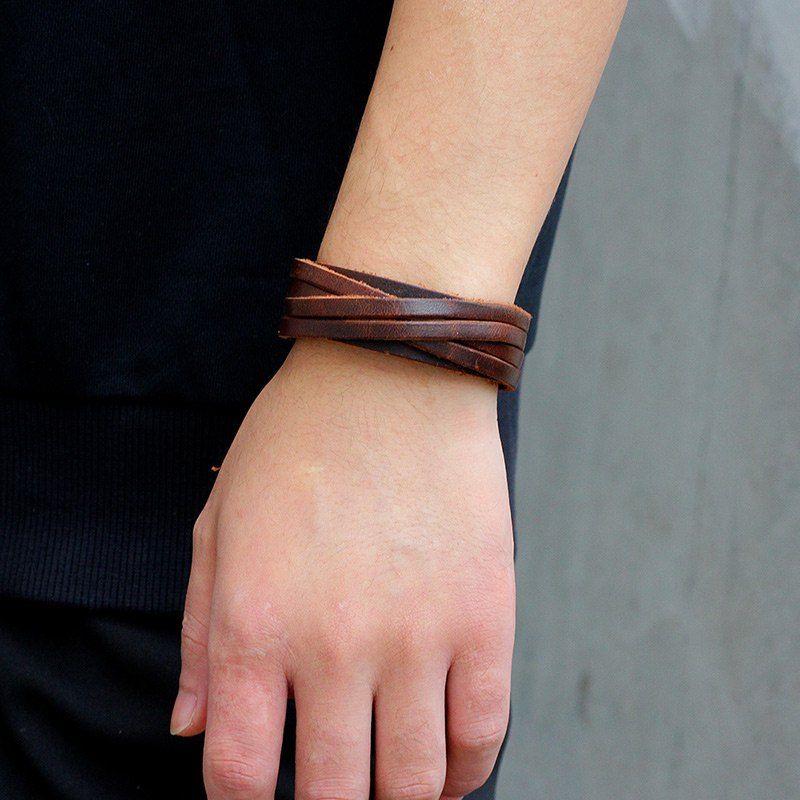 

Retro PU Leather Bracelet, Brown