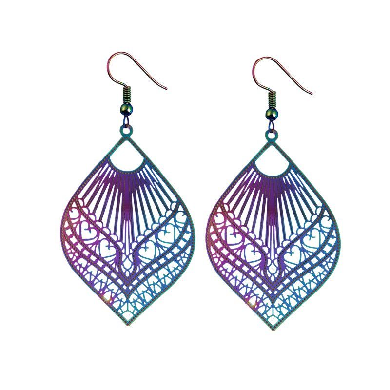 

Leaf Hook Drop Earrings, Colorful