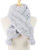 Vintage Fuzzy Ball Embellished Suede Long Scarf -  