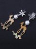 Faux Pearl Rhinestone Animal Hexagram Earrings -  