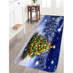 

Skidproof Snows Christmas Tree Printed Rug, Colorful