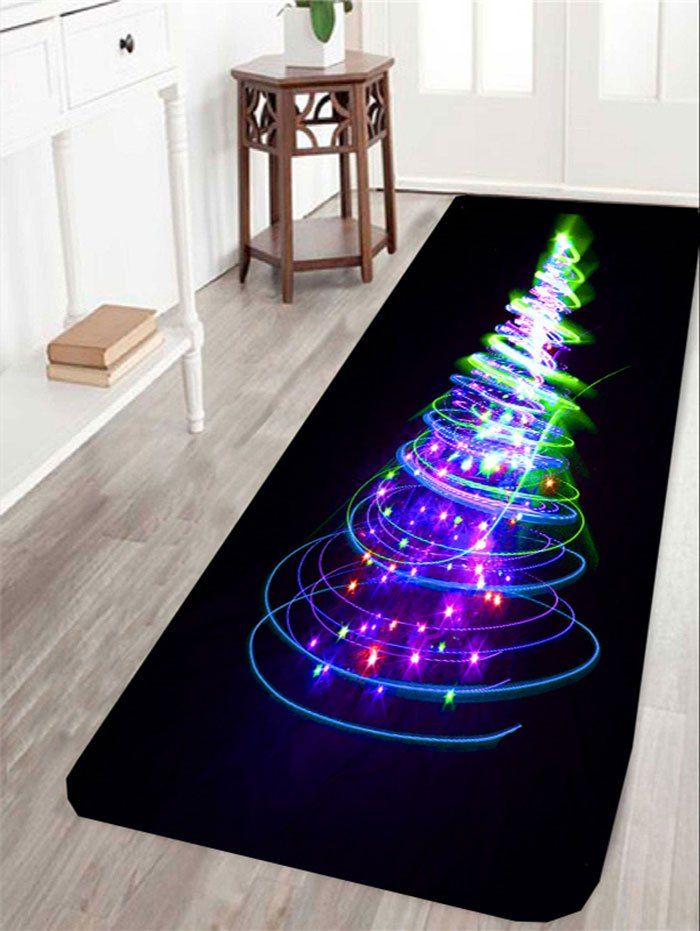 

Christmas Lighting Tree Printed Skidproof Rug, Colorful