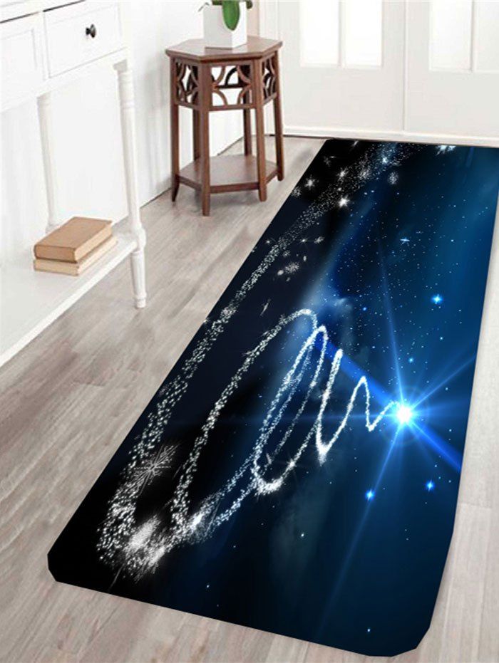 

Blue Starlight Christmas Tree Printed Antislip Rug