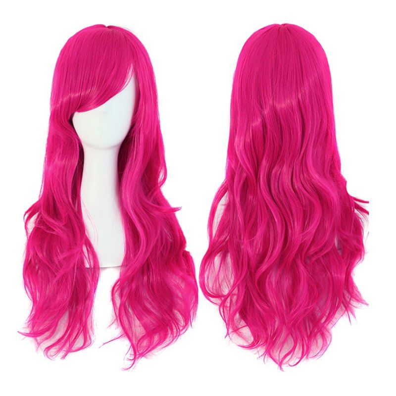 

Long Side Bang Wavy Cosplay Synthetic Wig, Tutti frutti